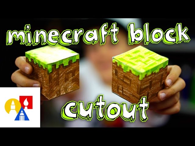 Inecraft block cutout papercraft grass block