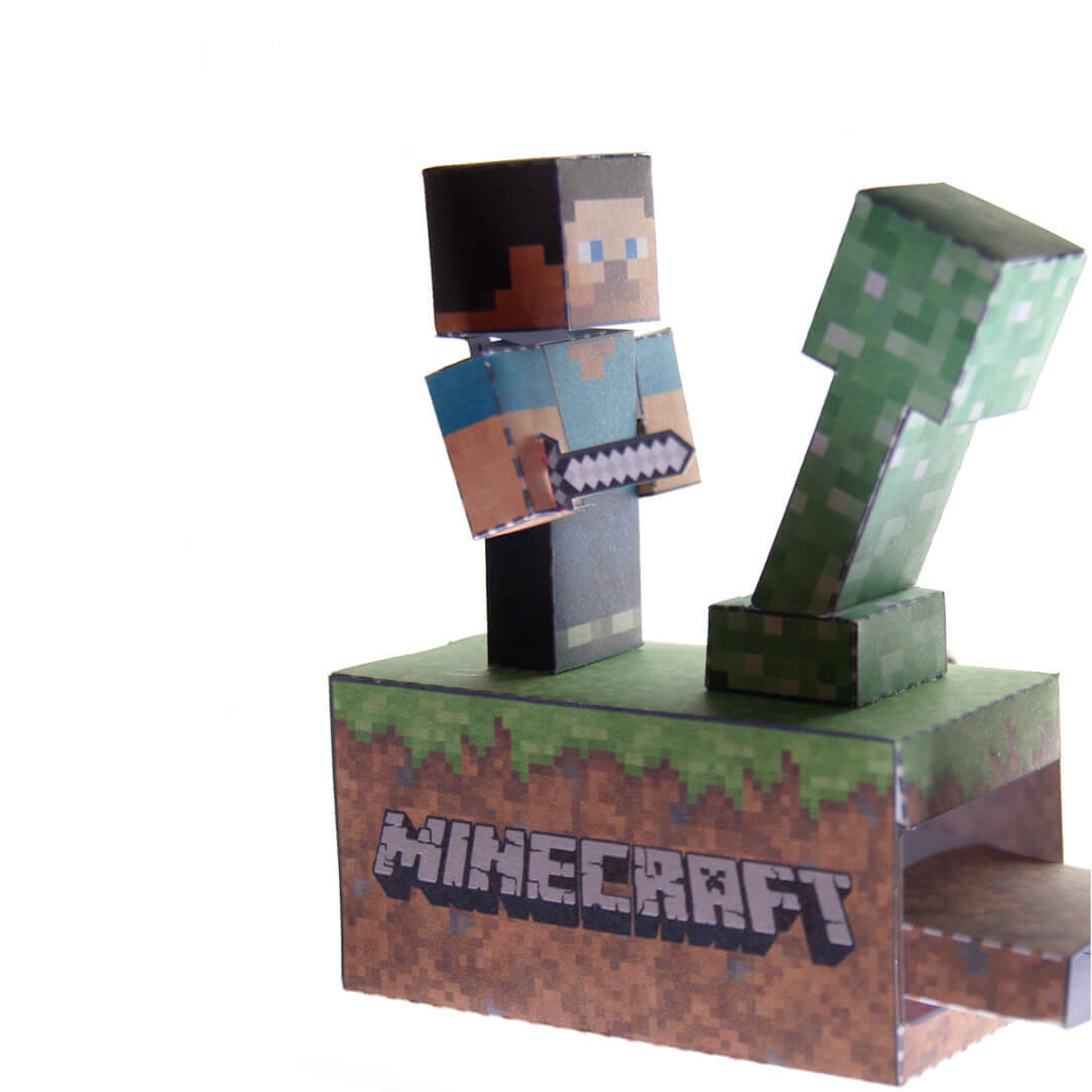 Minecraft battle paper craft model free printable papercraft templates