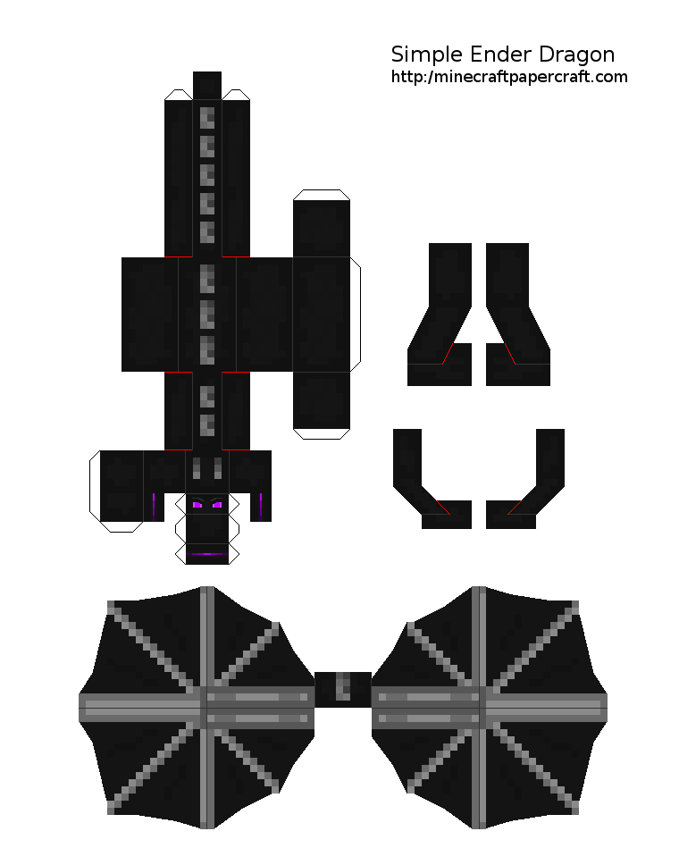 Simple ender dragon minecraft printables papercraft minecraft skin diy minecraft