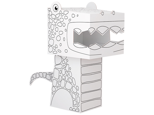 Kolorowanka d cube head dino
