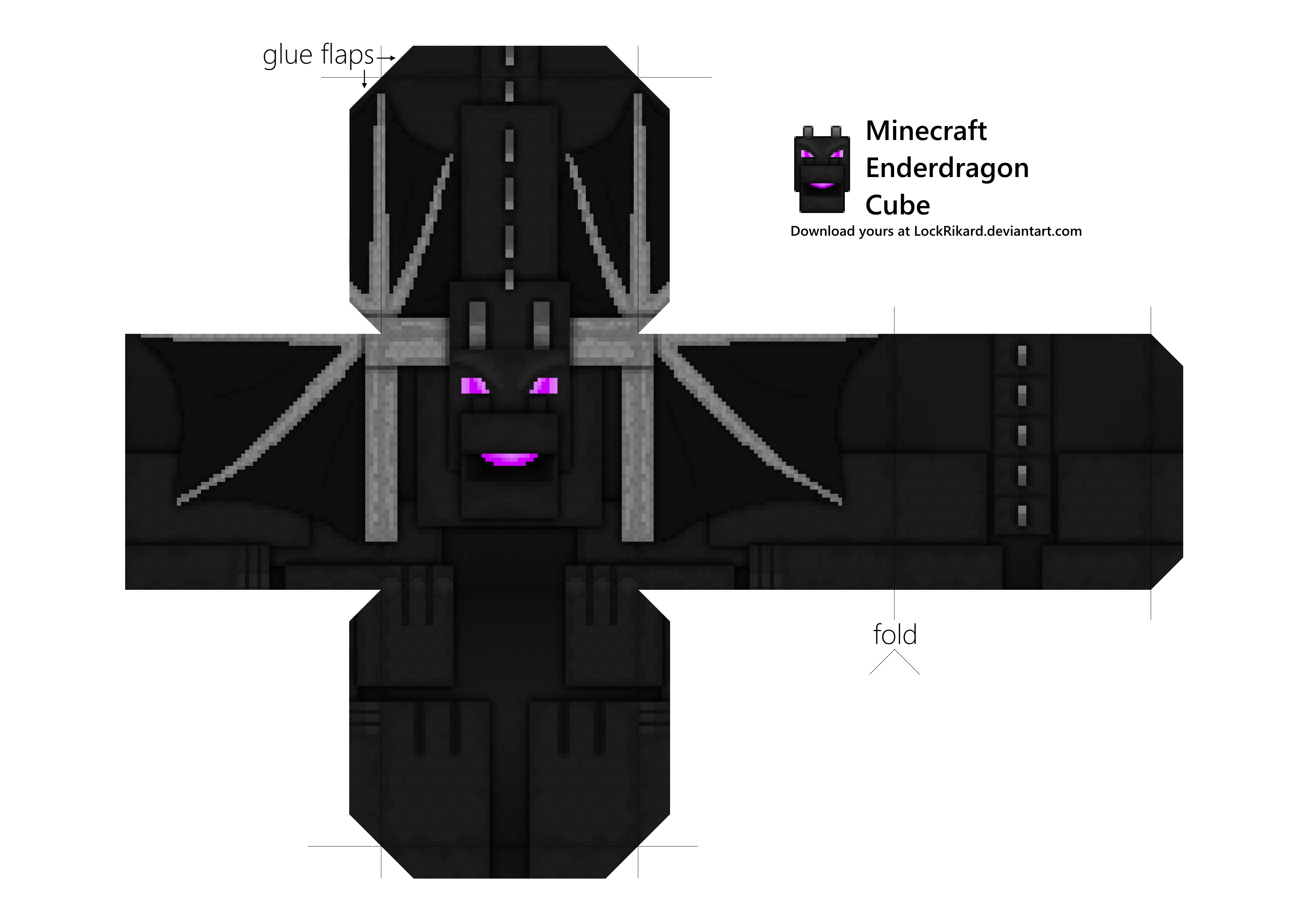 Enderdragon cube minecraft papercraft free printable papercraft templates