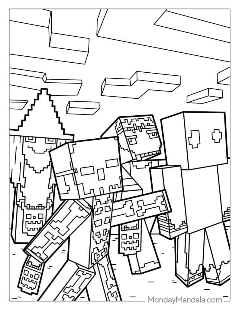Minecraft coloring pages free pdf printables