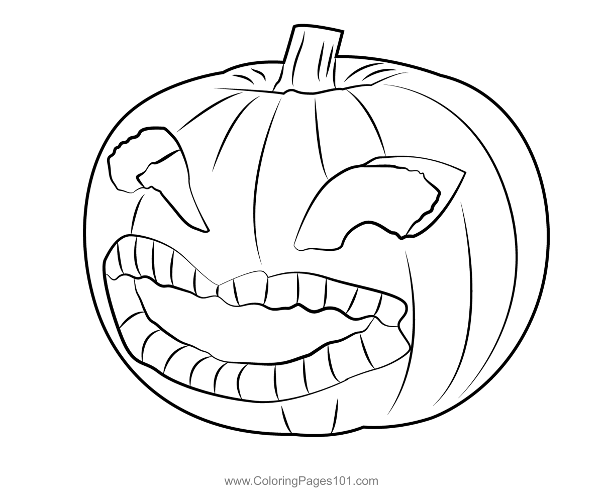 Big halloween pumpkin coloring page for kids
