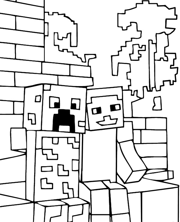 Minecraft zombie and steve