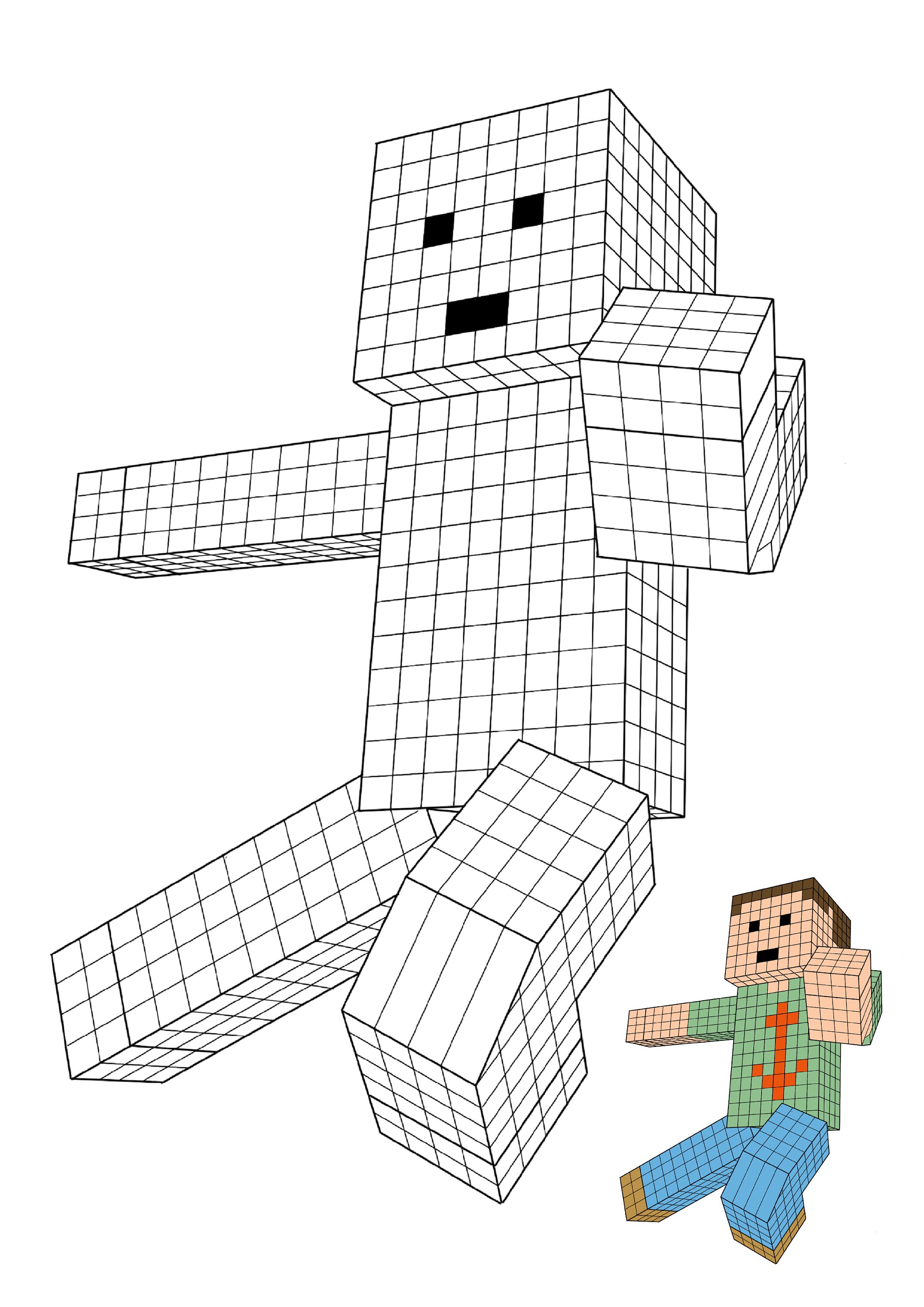 Coloring page minecraft coloring page printable minecraft skin with coloring model
