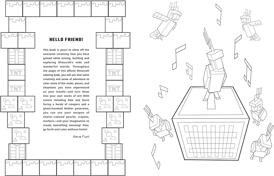 The official minecraft coloring adventures book create explore color for young artists and kids