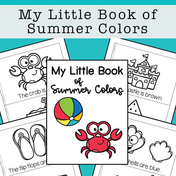 My little book of summer colors mini book free printable