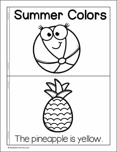 My little book of summer colors mini book free printable