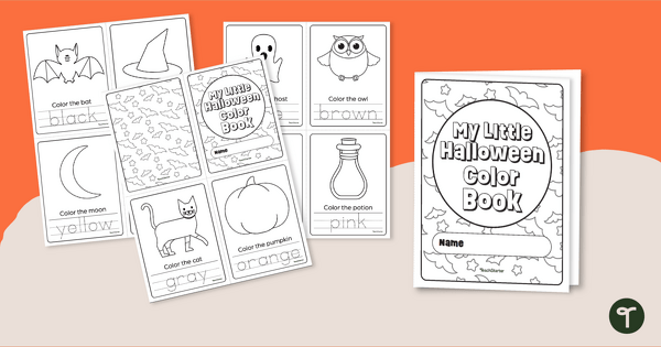 My little halloween color book teach starter