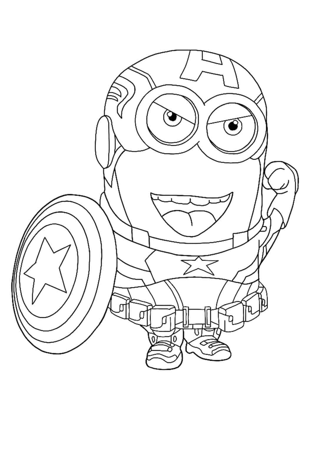 Minion captain america coloring pages