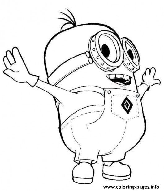 Minion cute colouring coloring page printable