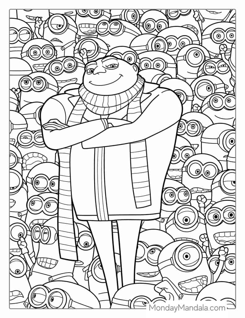 Minion coloring pages free pdf printables