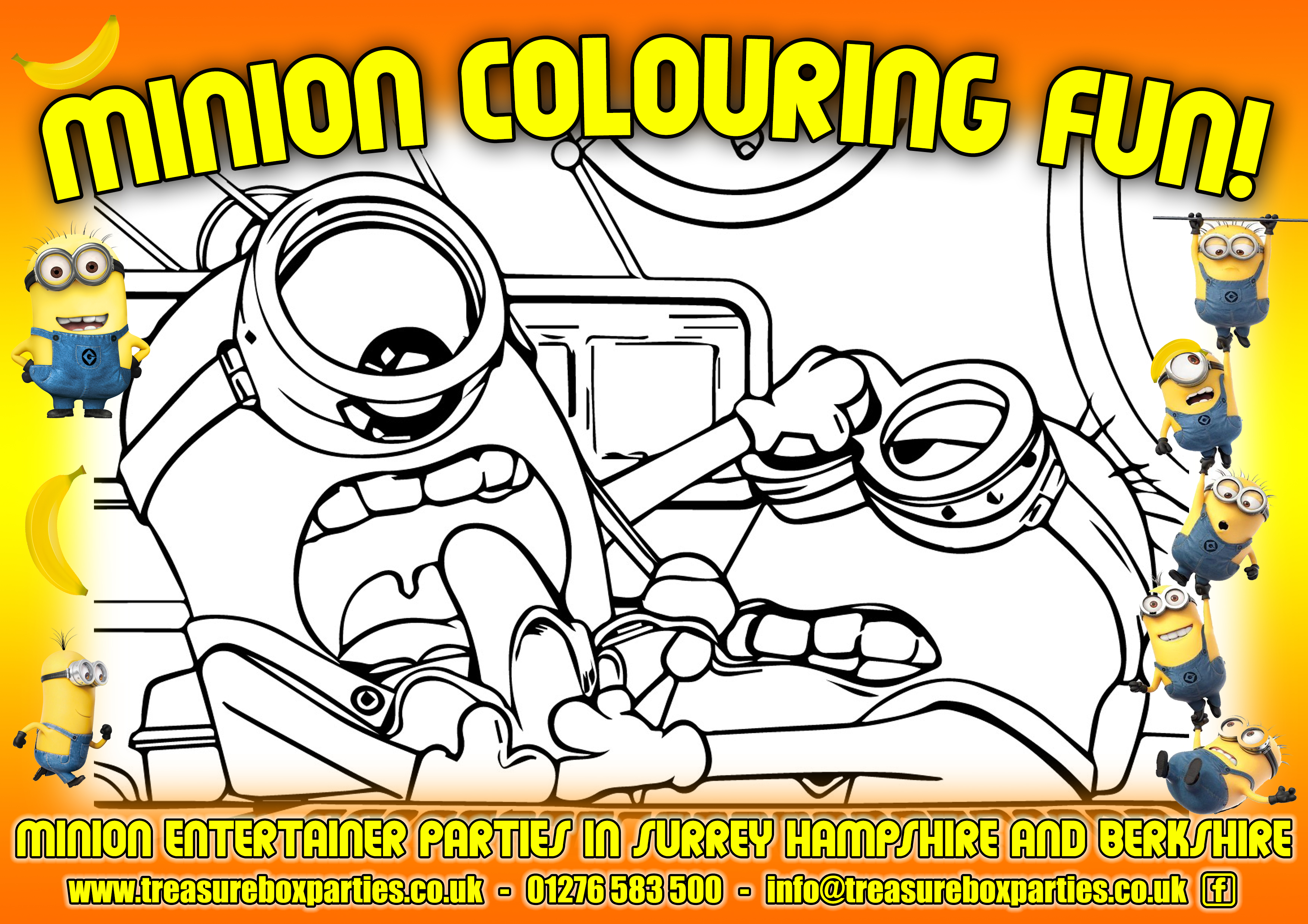 A free printable minions louring in page
