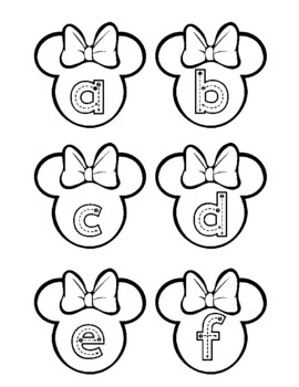 Minnie mouse alphabet tracing cards by ahc cota tpt