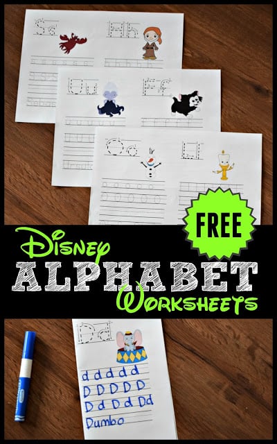 Free printable disney alphabet worksheets for preschool