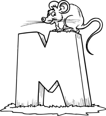 Letter m is for mouse coloring page free printable coloring pages