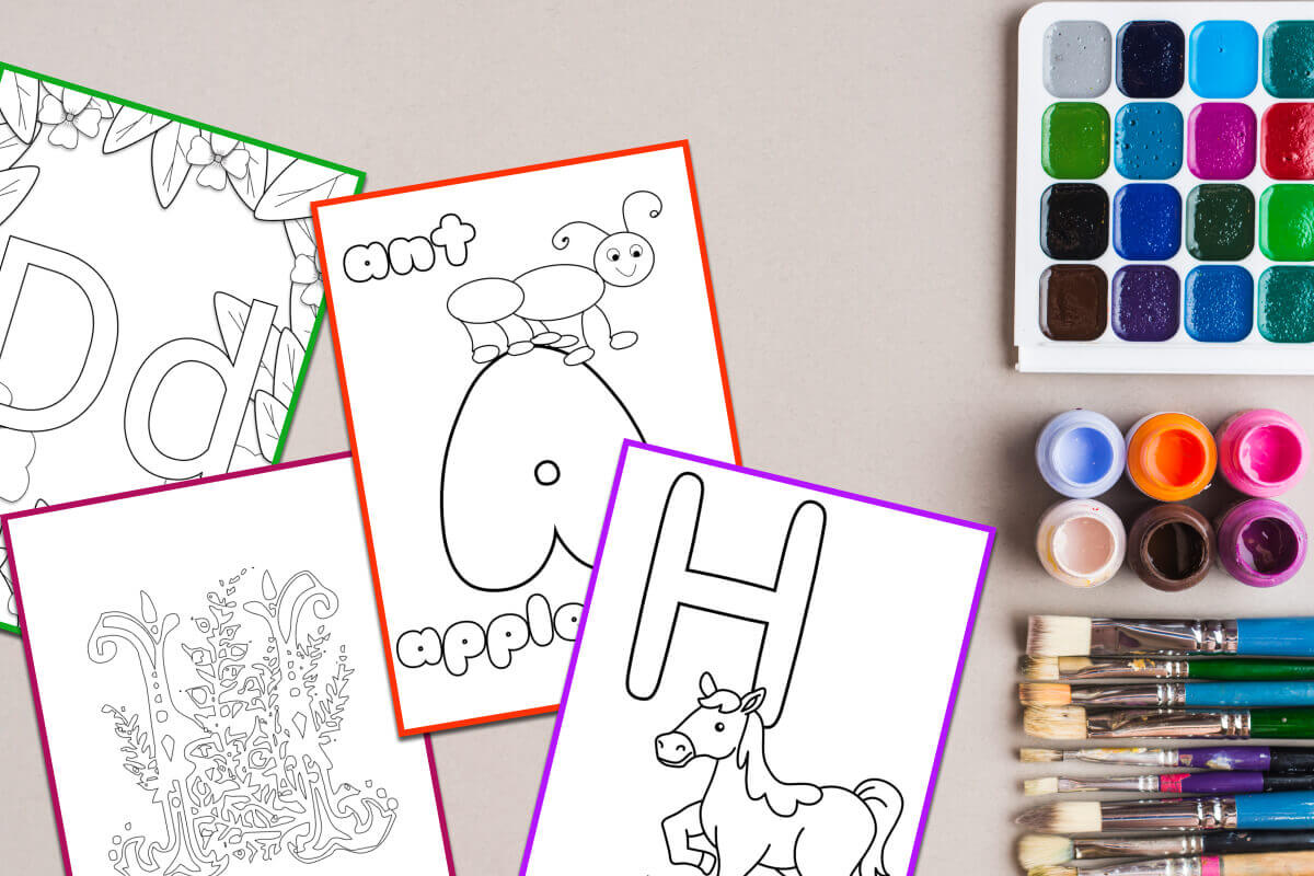 Alphabet coloring pages kids