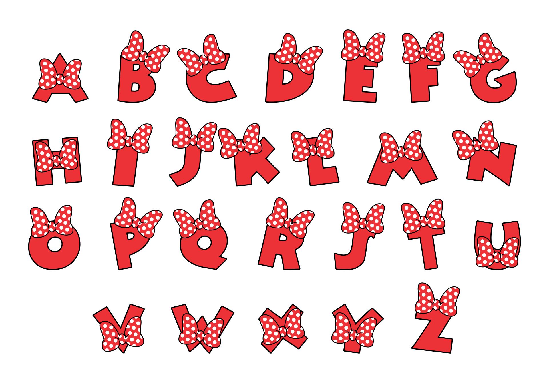 Best minnie mouse printable alphabet letters pdf for free at