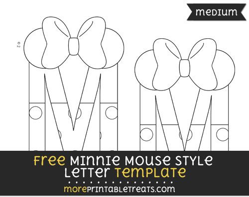 Minnie mouse style letter m template â medium mickey mouse letters alphabet coloring pages lettering