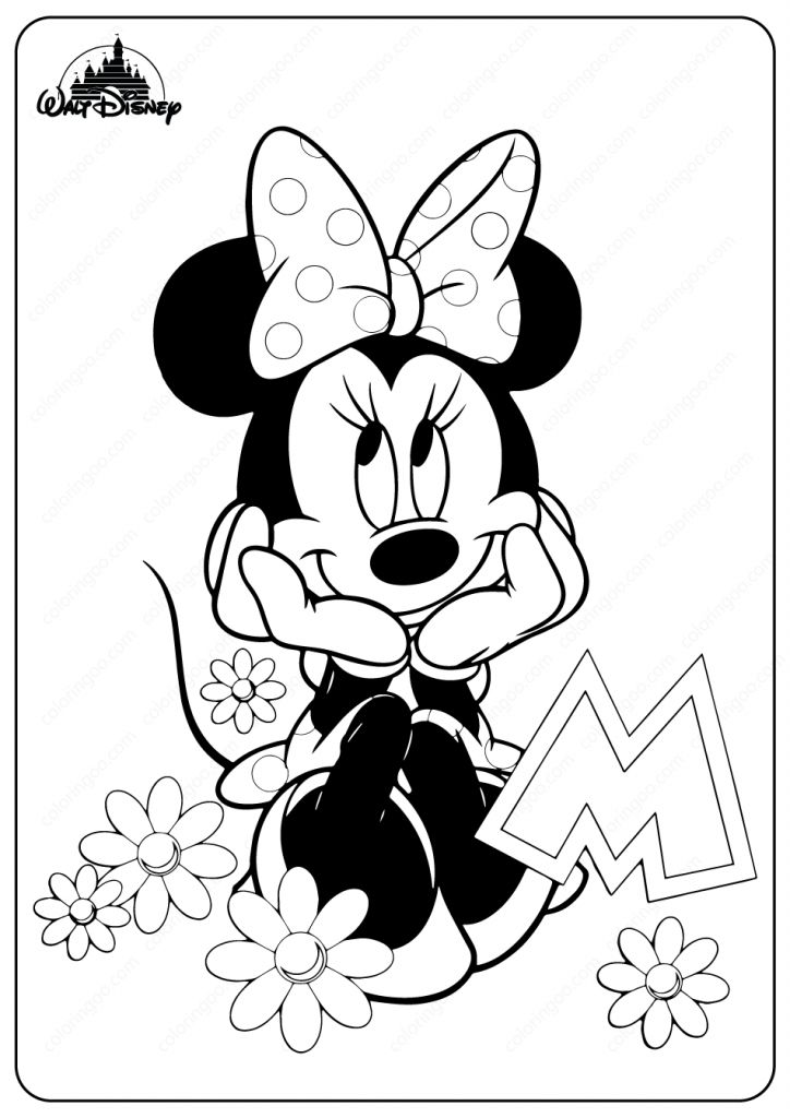 Printable mickey mouse pdf coloring pages minnie mouse coloring pages disney coloring pages minnie mouse drawing