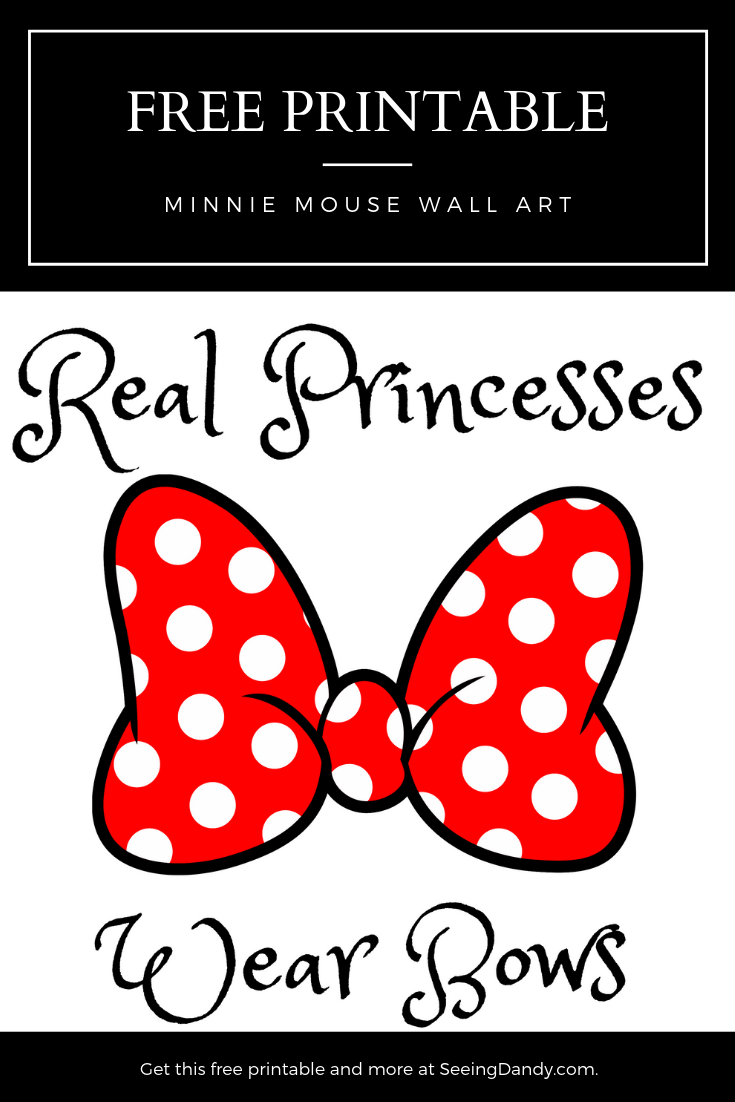 Free minnie mouse bow printable wall art