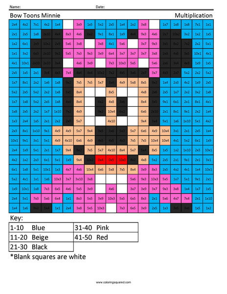 Minnie bow toons multiplication