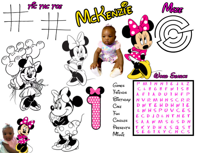 Minnie mouse activity sheet template