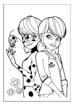 Printable miraculous tales of ladybug and cat noir coloring pages for kids