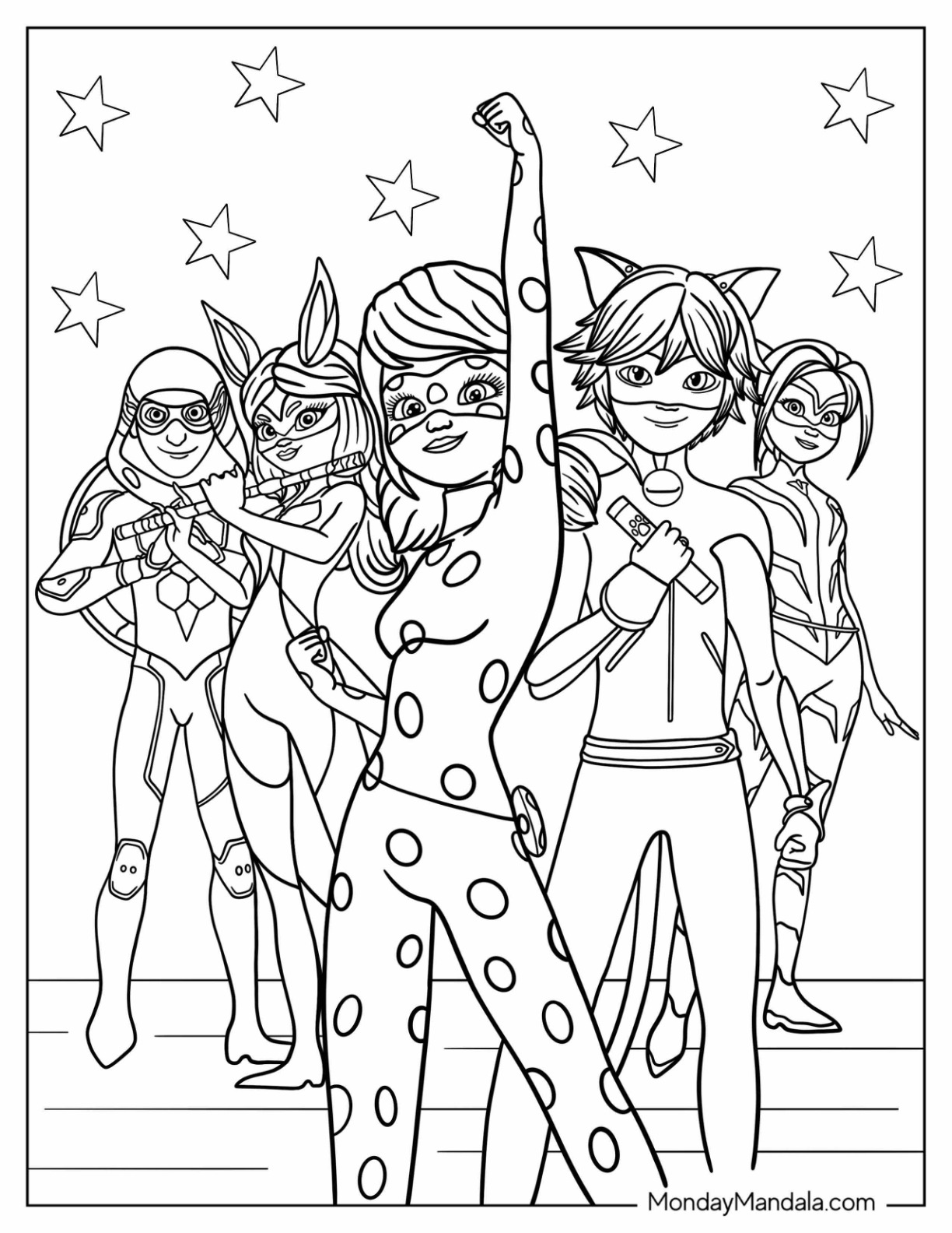 Miraculous ladybug coloring pages free pdf printables