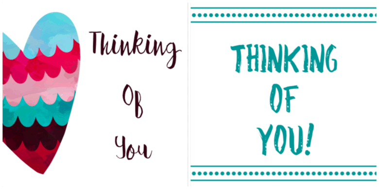 Free printable thinking of you cards