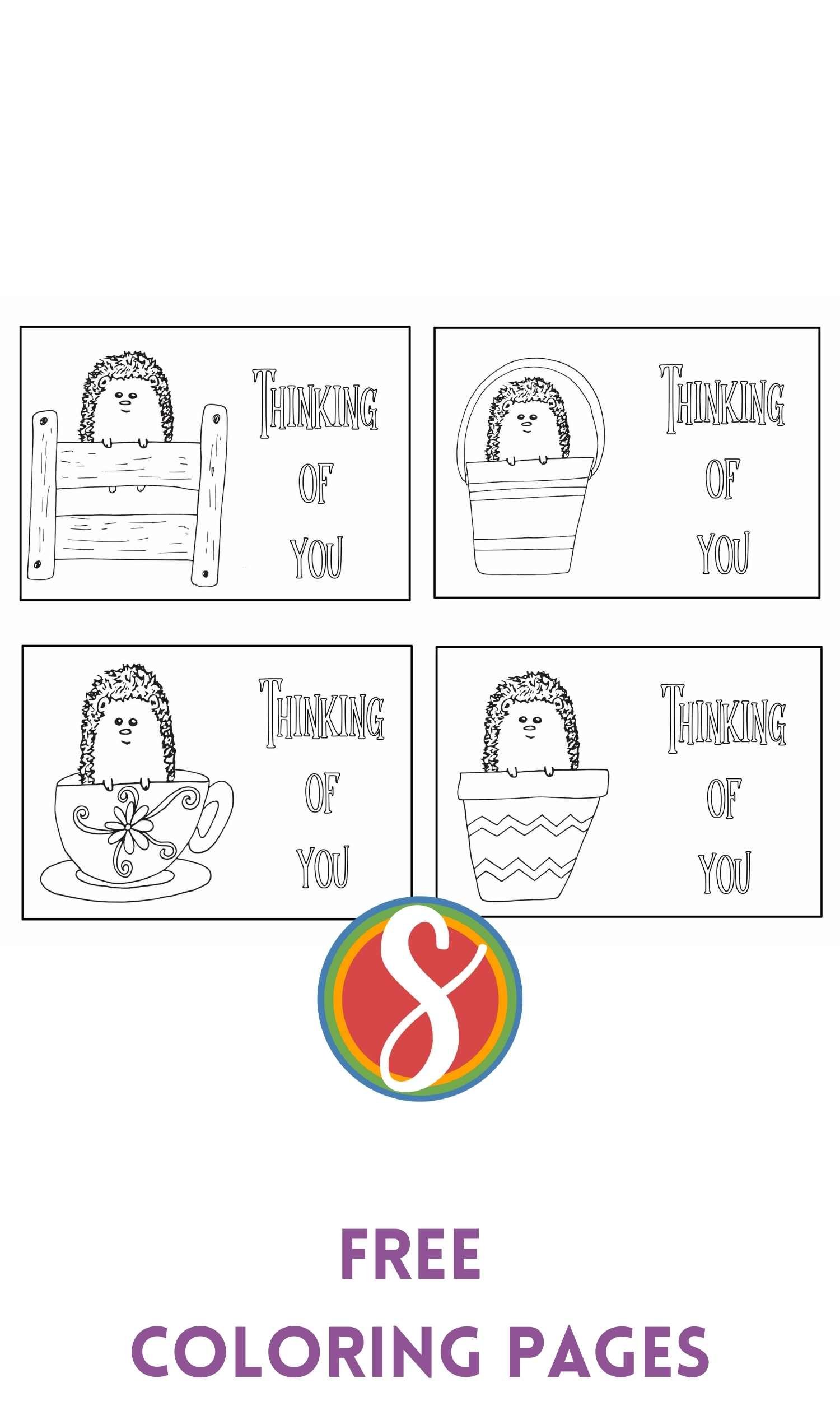 Free thinking of you cards to color â stevie doodles