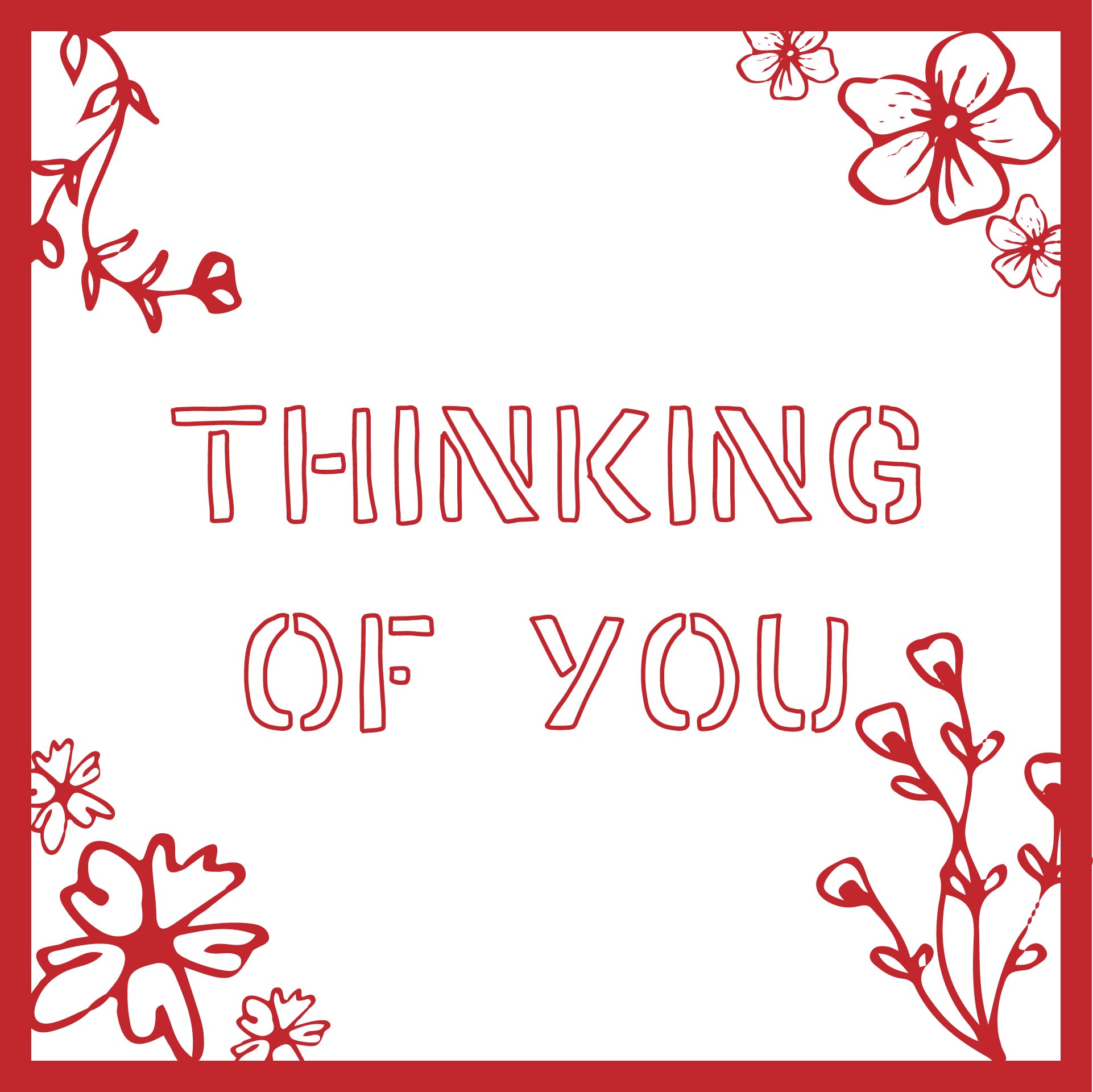 Free printable thinking of you card template