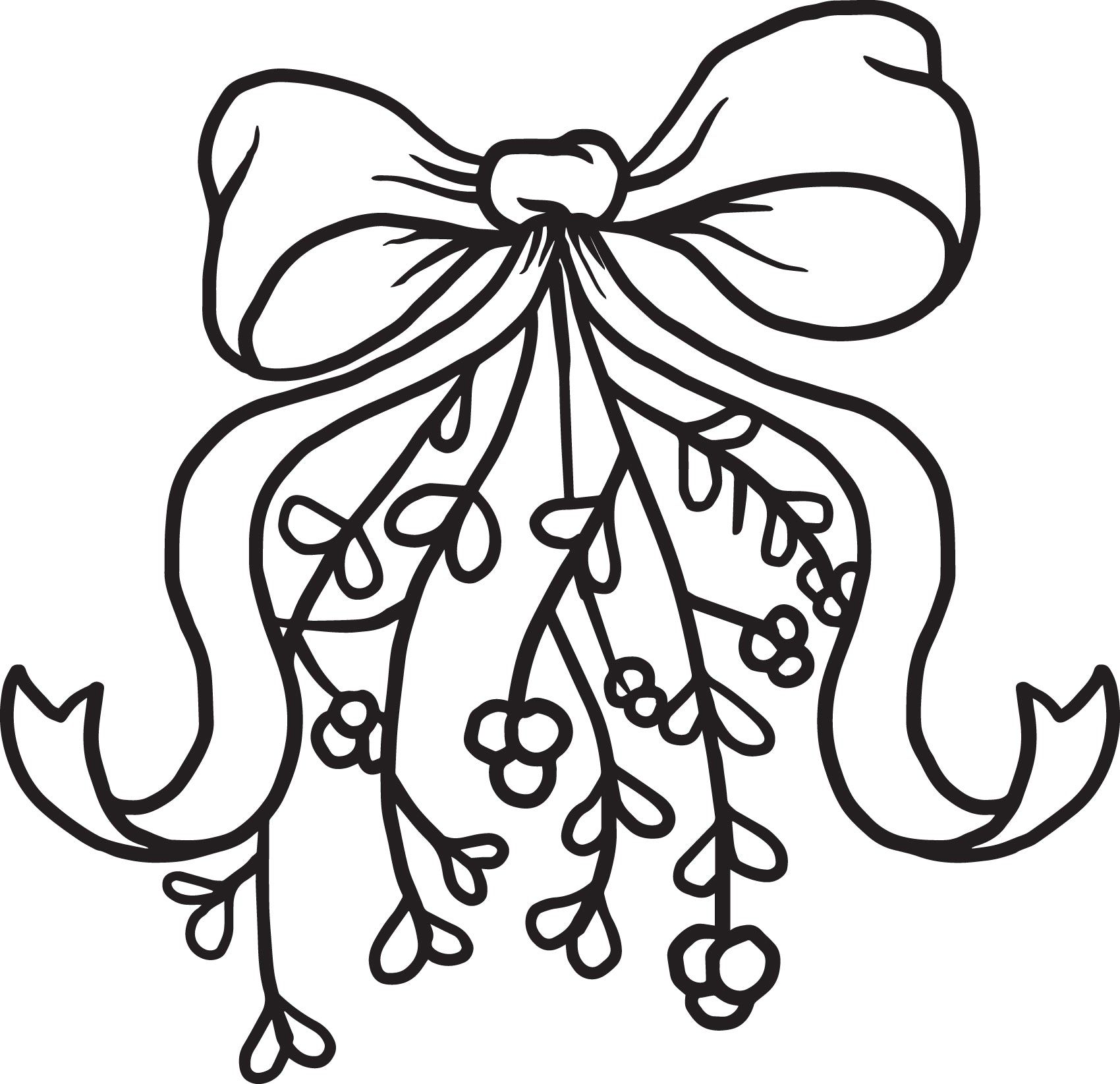 Printable mistletoe christmas coloring page for kids christmas coloring pages christmas colors painted christmas cards
