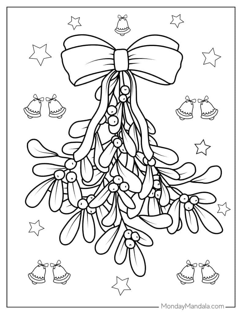 Mistletoe coloring pages free pdf printables