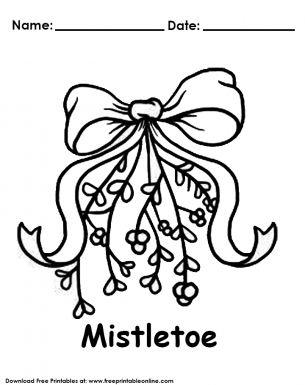 Mistletoe christmas coloring page