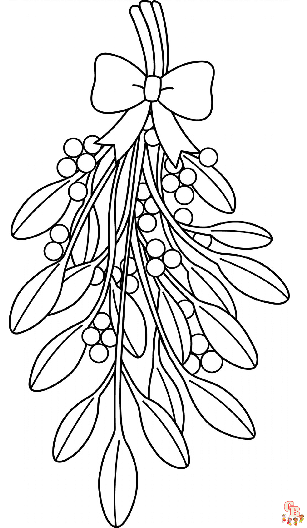 Printable mistletoe coloring pages free for kids and adults