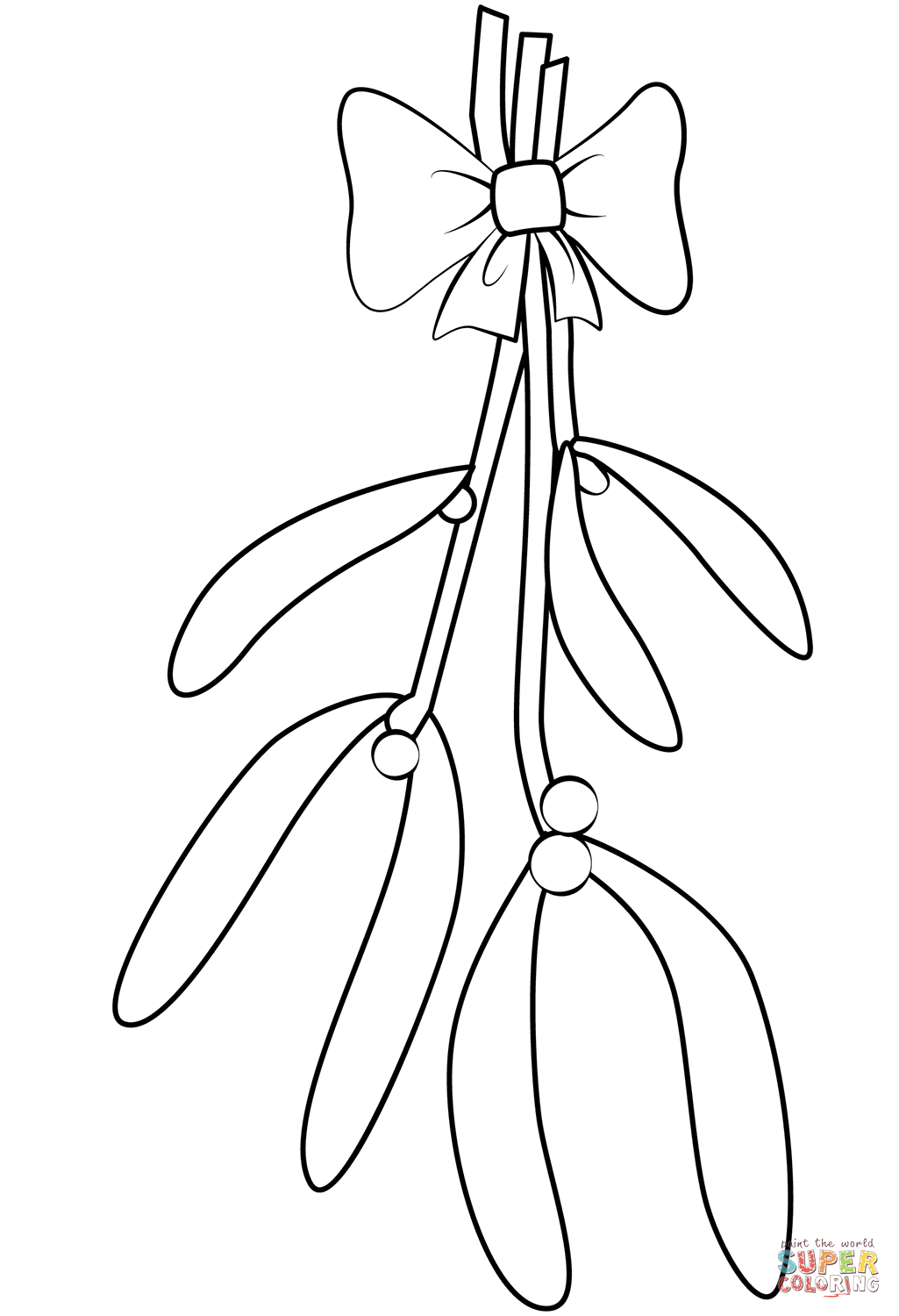 Christmas mistletoe coloring page free printable coloring pages