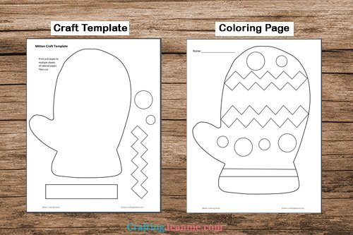 Mitten craft free template