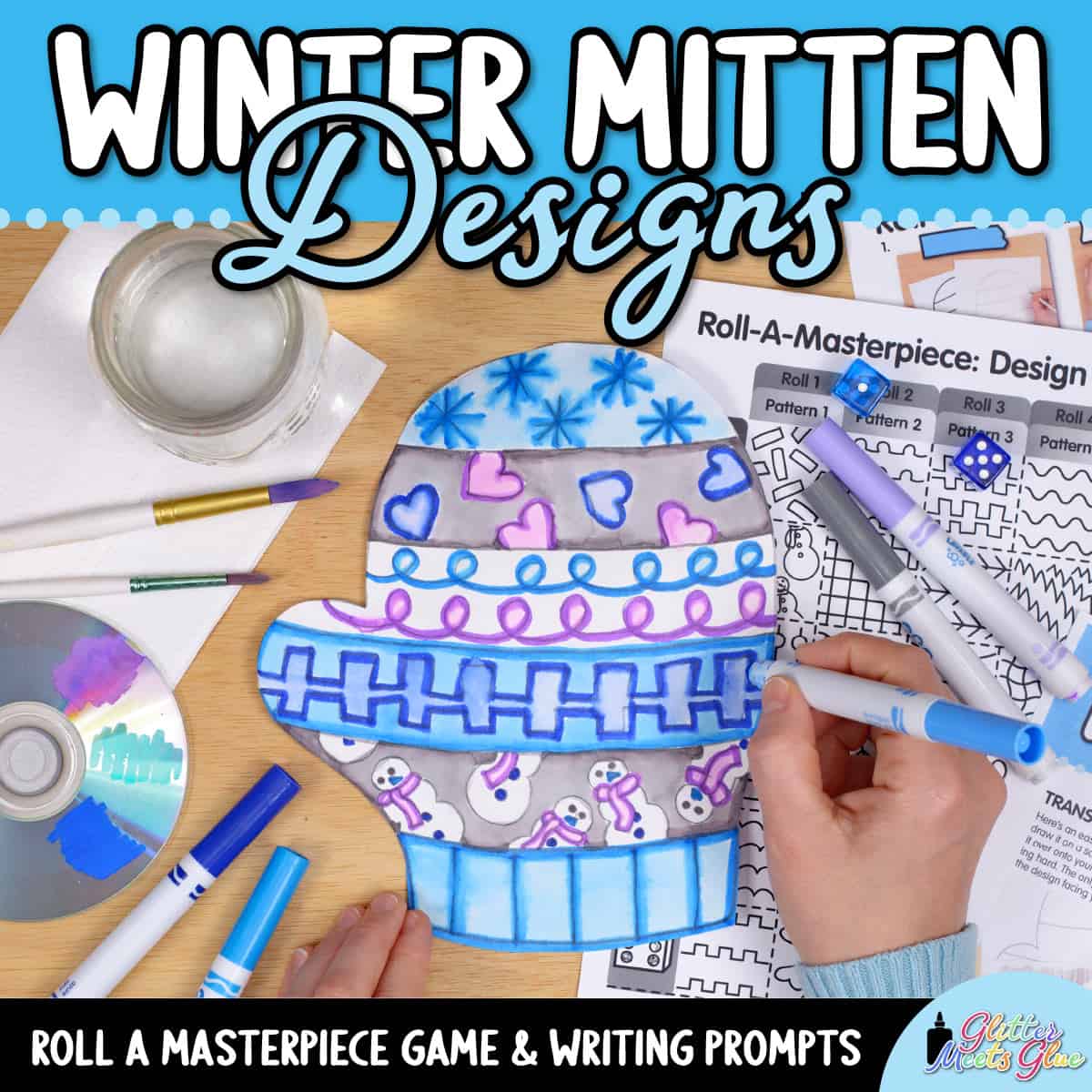 Mitten drawing art game â winter art project for elementary art