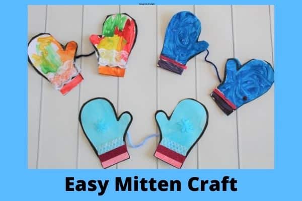 Easy mittens craft with free printable mitten template
