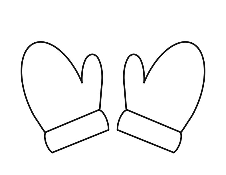 Free printable mittens outline for crafts