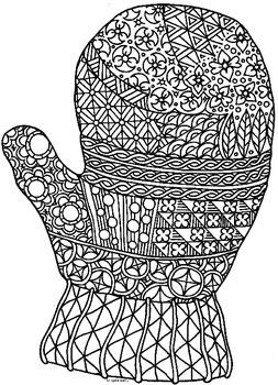 Mittens coloring page tpt