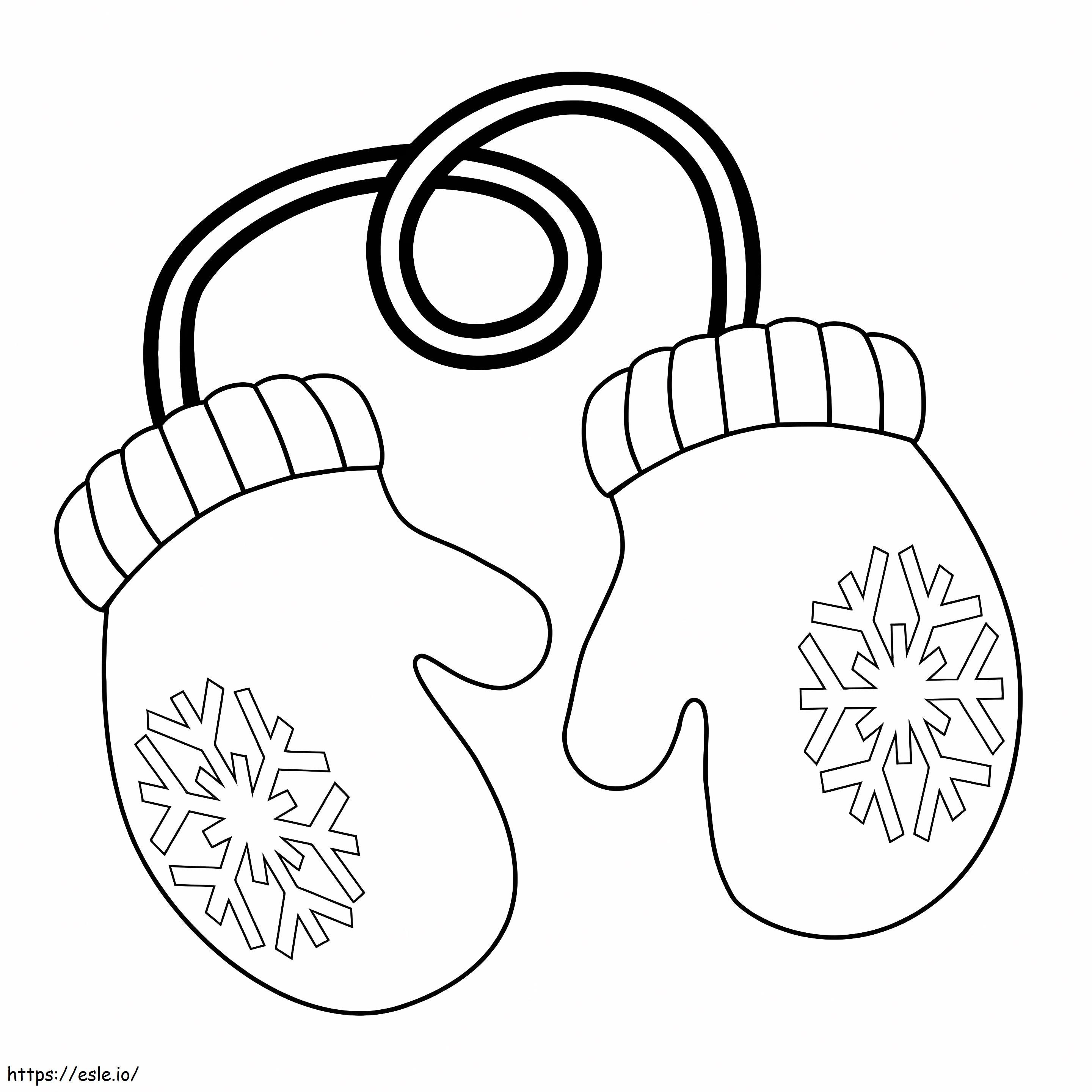 Cute mittens coloring page