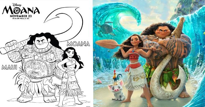 Moana coloring pages and printables