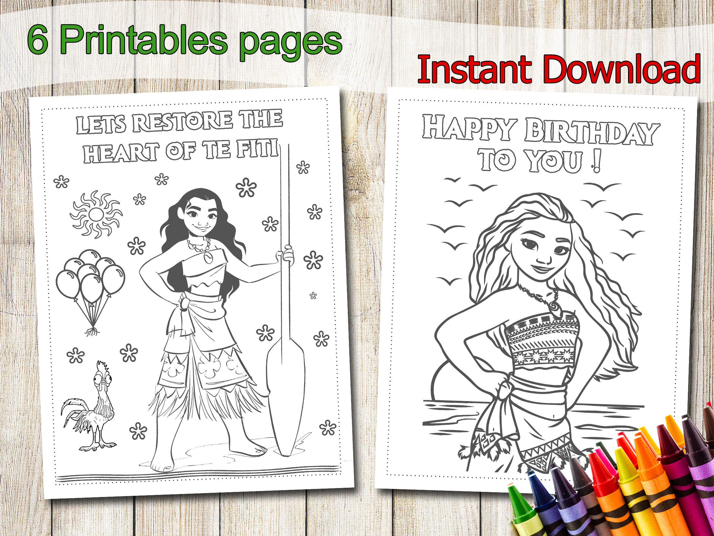 Moana maui coloring pages instant download moana maui party favors moana maui birthday party favor moana maui coloring book