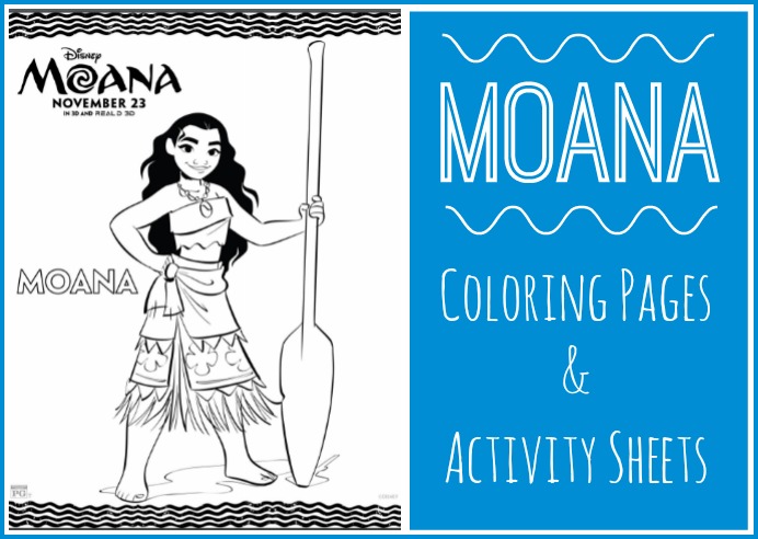 Moana coloring pages activity sheets