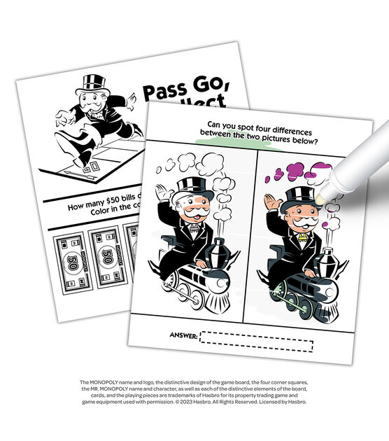Bendon sheet monopoly imagine ink coloring book marker