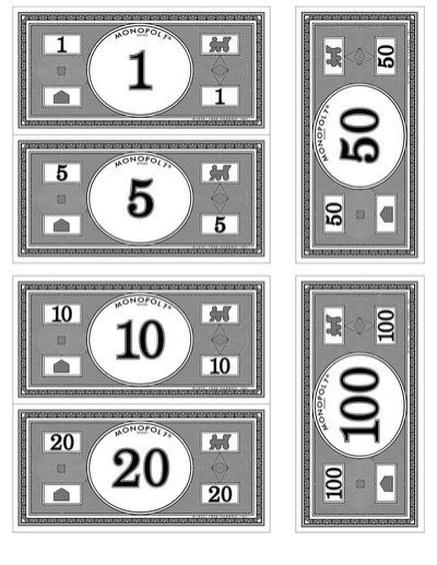 Monopoly money template print play money template money template printable play money