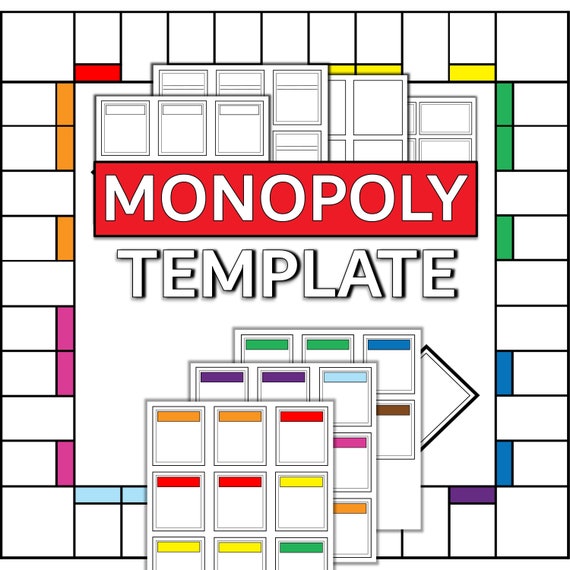 Blank monopoly template custom monopoly game digital download