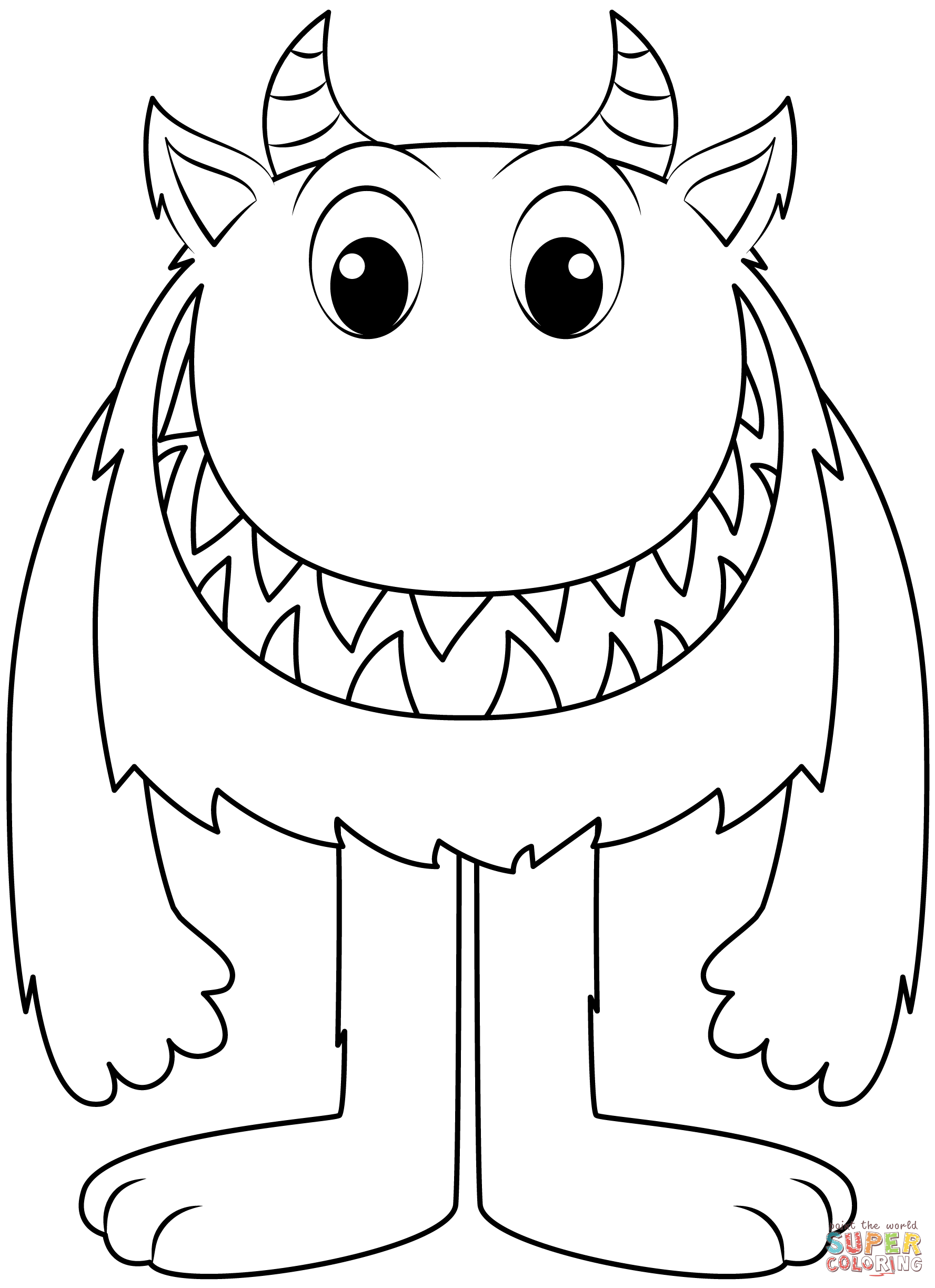 Monster coloring page free printable coloring pages